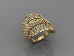 women ring stone 3dm mix print model diamondring gold womenrings jewelry design silver printable modern fashion fusion grid beauty art sterling womenring shining render rings 3d print model - Mito3D