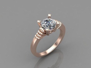 mujer anillo roca mezcla modelo 3dm 13 compromiso boda diamantes oro anillos joyería joya diseño plata imprimible moderno moda fusión cuadrícula belleza libra esterlina 3d print model - Mito3D