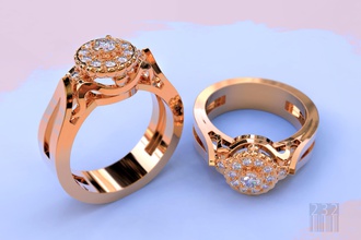 mulheres anel de pedras jóias ouro prata gemas diamantes stl cnc impressão imprimir a moda estilo jóia anéis 3d print model - Mito3D