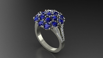 frauen ring steine platin schmuck luxus juwel zubehörteil silber diamant sterling mode gold brillant ringe saphir 3d print model - Mito3D