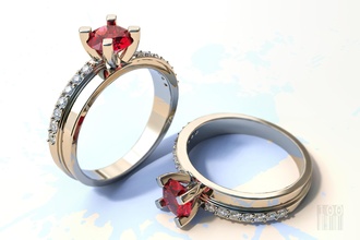 women ring stones gold silver diamond gems jewelry jewellery jewel fashion style cnc stl printing print rings printable 3d print model - Mito3D