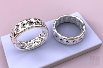 mulheres anel pedras ouro prata stl obj joalheria jóias jóia cnc impressão imprimível moda estilo safira joias pedra preciosa diamante argolas 3d print model - Mito3D