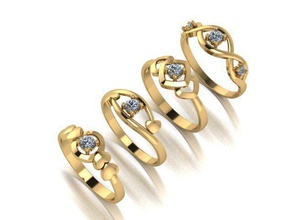 frauen ringe schmuck gold silber mode juwel sterling ring engagement hochzeit 3d print model - Mito3D