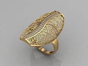 mujer anillos Roca 3dm 13 anillo diamantes oro joyería joya diseño plata imprimible moderno Moda fusión cuadrícula belleza Arte libra esterlina regalo brillante 3d print model - Mito3D