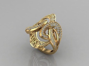mujer anillos roca 3dm 3 anillo oro joyería joya diseño plata imprimible moderno moda fusión cuadrícula belleza arte libra esterlina regalo brillante diamantes 3d print model - Mito3D