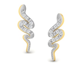 women snake earrings 3dm render jewellery printable gem silver studs hoopsandhuggies diamond gold platinum jewel wedding engagement delicate jewelry precious luxury long drop 3d print model - Mito3D