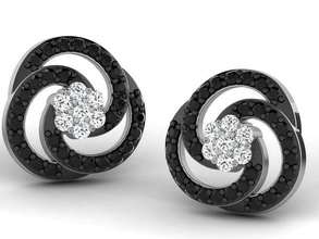 femmes solitaire diamant boucle d'oreille boucles d'oreilles bijoux bijou goujon mode petit imprimable fille éclat blanc gemme bride anneaux argent bracelet 3d print model - Mito3D