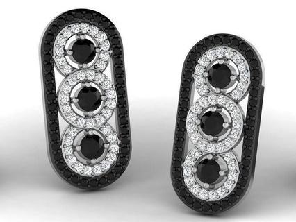femmes solitaire diamant boucle d'oreille bracelet boucles d'oreilles bijoux sterling argent gemme saphir brillant rubis or fabrication chaîne Chaînes 3d print model - Mito3D