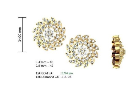 women solitaire diamond earrings jewel hoopsandhuggies luxury studs jewelry wedding engagement jewellery printable gold drop long 3d print model - Mito3D