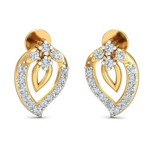 women solitaire earring 3dm stl obj fbx render details earrings jewel hoopsandhuggies luxury studs diamond long gem silver jewelry wedding engagement jewellery printable gold 3D print model - Mito3D