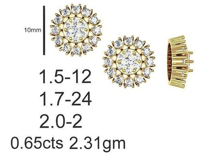 KADIN Solitaire küpe mücevher çemberler lüks çiviler takı düğün nişan yazdırılabilir altın düşürmek uzun elmas 3d print model - Mito3D
