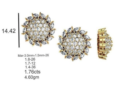 women solitaire earrings jewel hoopsandhuggies luxury studs jewelry wedding engagement jewellery printable gold drop long diamond 3d print model - Mito3D