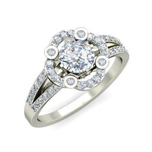 donne solitario Fidanzamento nozze squillare gioielleria gruppo musicale womenring prezioso oro stampabile diamante moda anelli massa collezione 3d print model - Mito3D