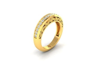 KADIN Solitaire nişan düğün yüzük takı grup kadın altın elmas moda yüzükler toplu Toplamak 3d print model - Mito3D