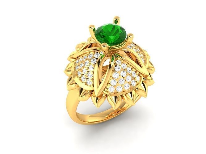 mujer solitario compromiso boda anillo joyería joya banda precioso oro imprimible diamante moda anillos abultar colección 3D print model - Mito3D
