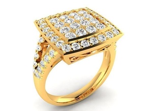 femmes solitaire engagement mariage bague bijoux or imprimable diamant bijou gemme mode beauté Dames Marrige anneaux 3d print model - Mito3D
