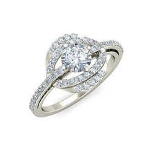 donne solitario Fidanzamento nozze squillare anelli sterlina stampabile diamante brillante gioiello gioielleria argento delicato luce bianca oro 3d print model - Mito3D