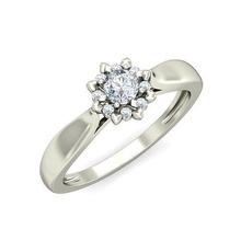 mujer solitario compromiso boda anillo anillos libra esterlina imprimible diamante platino brillante joya joyería plata delicado ligero oro blanco 3d print model - Mito3D