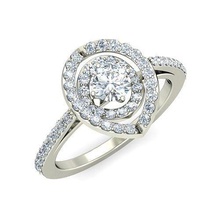 mujer solitario compromiso Boda anillo anillos libra esterlina imprimible diamante platino brillante joya joyería plata delicado ligero oro blanco 3d print model - Mito3D