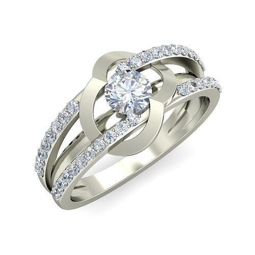 donne nozze fidanzamento gruppo musicale squillare anelli solitario sterlina stampabile diamante platino brillante gioiello gioielleria argento delicato luce oro bianca 3D print model - Mito3D