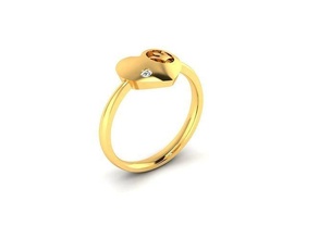 femmes solitaire engagement mariage bague anneaux bijoux or bande gemme argent brillant diamant imprimable sterling platine 3d print model - Mito3D