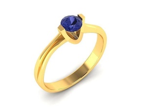 femmes solitaire engagement mariage bague bijoux platine luxe précieux brillant l'amour or argent diamant gemme anneaux 3d print model - Mito3D