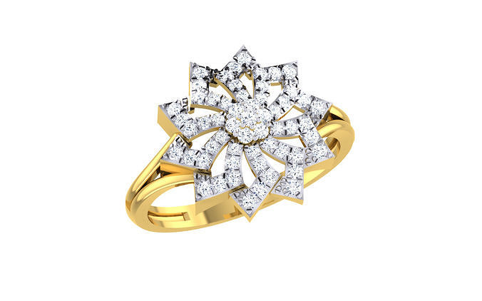 mujer solitario compromiso Boda anillos libra esterlina imprimible diamante anillo platino brillante joya joyería plata delicado ligero oro blanco 3D print model - Mito3D