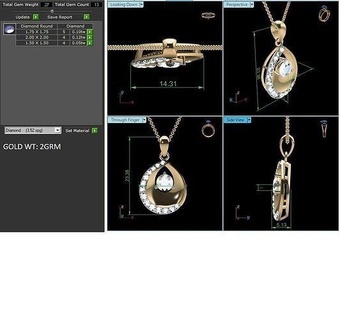 women solitaire pear share pendant 3dm render details necklace jewellery diamond silver gold jewelry cocktail precious jewel gem wedding engagement pendants 3d print model - Mito3D