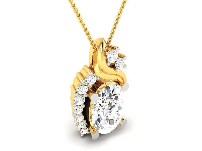 mujer solitario colgante pendiente 3dm stl jcd detalles collar joyería diamante plata oro joya cóctel precioso Boda compromiso colgantes 3D print model - Mito3D