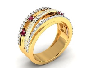 mulheres solitário anel joalheria banda feminino Casamento ouro diamante moda argolas massa coleção noivado 3d print model - Mito3D