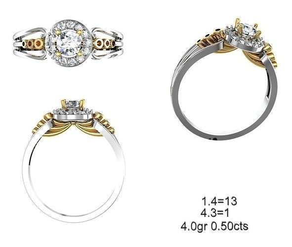 donne solitario squillare 009 donna minimalista oro argento gioielleria gioiello stampabile amore nozze diamanti fiore cuore anelli 3D print model - Mito3D