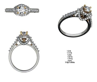 KADIN Solitaire yüzük 018 yüzük Solitaire Kadın KADIN minimalist altın gümüş takı mücevher yazdırılabilir Aşk düğün takı elmaslar çiçek kalp yüzükler 3d print model - Mito3D