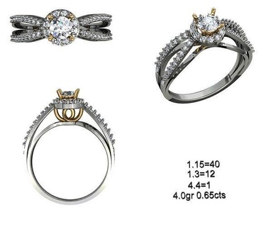 KADIN Solitaire yüzük 052 yüzük Solitaire Kadın KADIN minimalist altın gümüş takı mücevher yazdırılabilir Aşk düğün takı elmaslar çiçek kalp yüzükler 3d print model - Mito3D