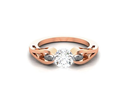 Frauen Solitär Ring 3dm Detail Ringe Hochzeit Engagement Juwel Schmuck Diamant druckbar Gold Silber Platin Luxus wertvoll Rose 3d print model - Mito3D