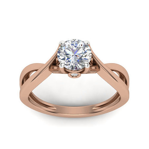 femmes solitaire bague 3dm rendre détail anneaux mariage engagement bijou bijoux diamant imprimable or sterling platine gemme brillant argent blanc 3D print model - Mito3D