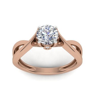femmes solitaire bague 3dm rendre détail anneaux mariage engagement bijou bijoux diamant imprimable or sterling platine gemme brillant argent blanc 3d print model - Mito3D