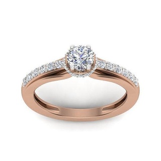 femmes solitaire bague 3dm rendre détail anneaux mariage engagement bijou bijoux diamant imprimable sterling platine gemme brillant argent or blanc 3d print model - Mito3D