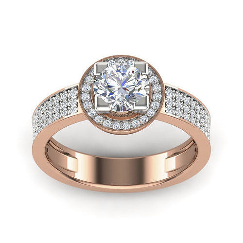 femmes solitaire bague 3dm rendre détail anneaux mariage engagement bijou bijoux diamant imprimable sterling platine gemme brillant argent or blanc 3D print model - Mito3D