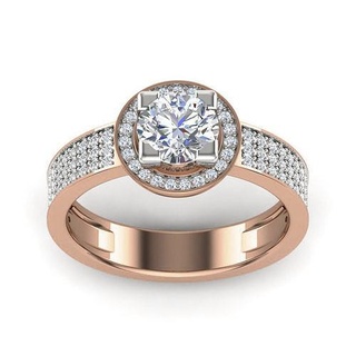 femmes solitaire bague 3dm rendre détail anneaux mariage engagement bijou bijoux diamant imprimable sterling platine gemme brillant argent or blanc 3d print model - Mito3D