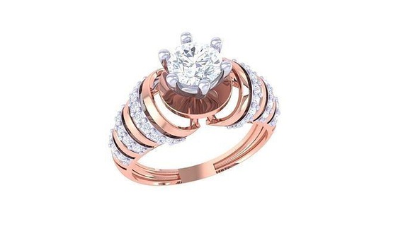 women solitaire ring 3dm stl 3mf mtl gltf glb obj render rings printable diamond platinum gem brilliant wedding engagement jewel jewellery silver jewelry precious luxury 3d print model - Mito3D