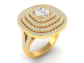 women solitaire ring 3dm stl render carat jewelry engagement wedding enbgagement rings cad usa canada brillaint promise printable diamond fashion mossonaite gold 3d print model - Mito3D