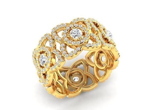 femmes solitaire bague 3dm stl rendre anneaux sterling imprimable diamant platine brillant mariage engagement bijou bijoux argent délicat or 3d print model - Mito3D