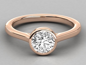 donne solitario squillare 3dm stl render anelli sterlina stampabile diamante platino brillante nozze Fidanzamento gioiello gioielleria argento delicato luce oro bianca 3d print model - Mito3D