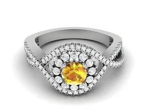 frauen solitär ring 3dm stl ringe sterling druckbar diamant platin brillant hochzeit engagement juwel schmuck silber zart licht gold weiß 3d print model - Mito3D