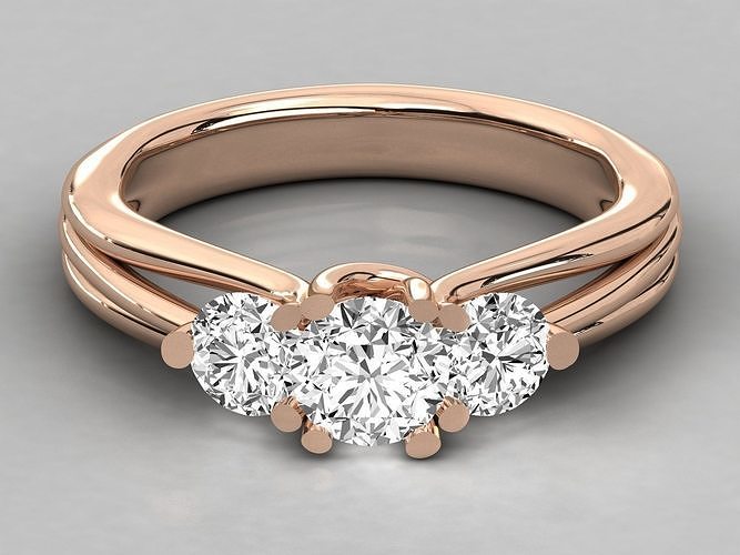 donne solitario squillare 3dm stl render dettaglio anelli sterlina stampabile diamante platino brillante nozze Fidanzamento gioiello gioielleria argento delicato luce oro bianca 3D print model - Mito3D