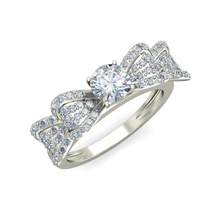 las mujeres solitario anillo de 3dm stl procesamiento detalle la impresión 3d modelo joyería los anillos boda gem compromiso joya imprimible el diamante plata oro sterling blanco brillante platino solitaire 3d print model - Mito3D