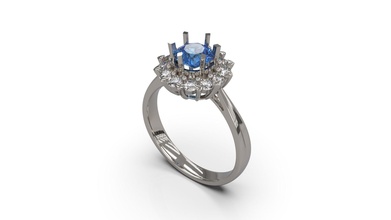 mulheres solitário anel 21 ouro jóia joalheria prata imprimível diamante mulher moda Casamento Saphire rubi gema engagem safira 3d print model - Mito3D