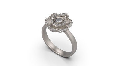 femmes solitaire bague 22 or bijou bijoux argent imprimable diamant femme mode mariage saphir rubis engagem engagement 3d print model - Mito3D