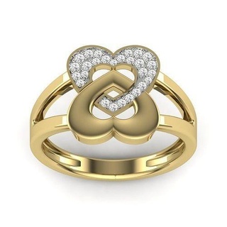 mujer división caña corazón anillo 3dm detalles Boda compromiso aniversario nupcial promesa enamorado propuesta joyería joya oro diamante imprimible anillos 3d print model - Mito3D