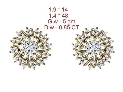 women stud earrings 3dm stl obj fbx details earring hoop 3dmodel cad jewelry usa canada diamond diamonds emerald 3dprinting 3d delicate pendants ring 3d print model - Mito3D